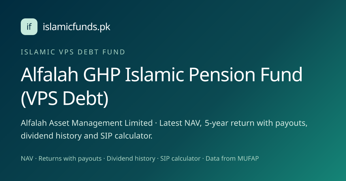 Alfalah GHP Islamic Pension Fund (VPS Debt) NAV, Profit Rate & Returns ...